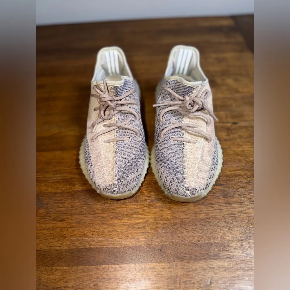 Yeezy x Adidas Boost 350 V2 Ash Pearl Multicolor Knit Fabric Sneakers
